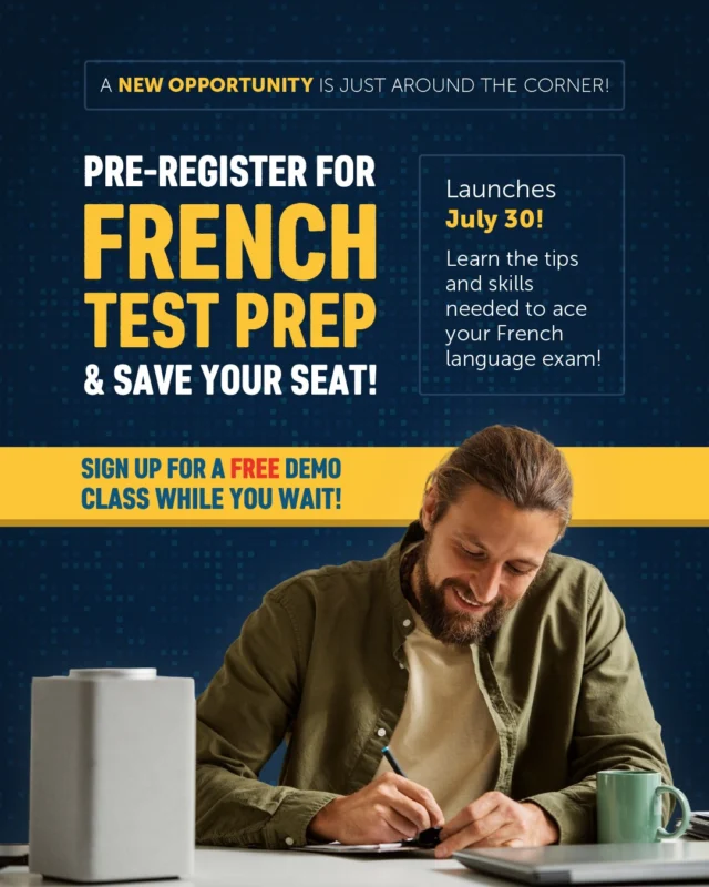 🚨 New Course Alert! 🚨
Our French Test Prep program is launching July 30 🇫🇷

Want to ace your French language exam for school, work or immigration purposes?
✅ Learn practical test strategies
✅ Study in small online classes
✅ Join a FREE demo class while you wait

📩 Pre-register now and save your seat! Check our link in BIO! 

#FrenchTestPrep #StudyFrench #ILACKISS #StudyFrench #FrenchCanada #LiveinCanada #Canada #ILAC #ILACKISSFrench